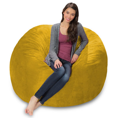 Fauteuil à billes - Fauteuil à billes rond rembourré en mousse à mémoire de forme avec housse amovible et lavable à la machine - Fauteuil à billes avec housse en microfibre douce - Plusieurs couleurs, tailles et tissus