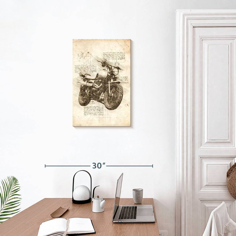 Laelle Old Motorcycle Sepia, 24" H x 16" W