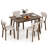 5-Piece Dining Table Set for 4 Farmhouse Wooden Table & 4 Upholstered Chairs