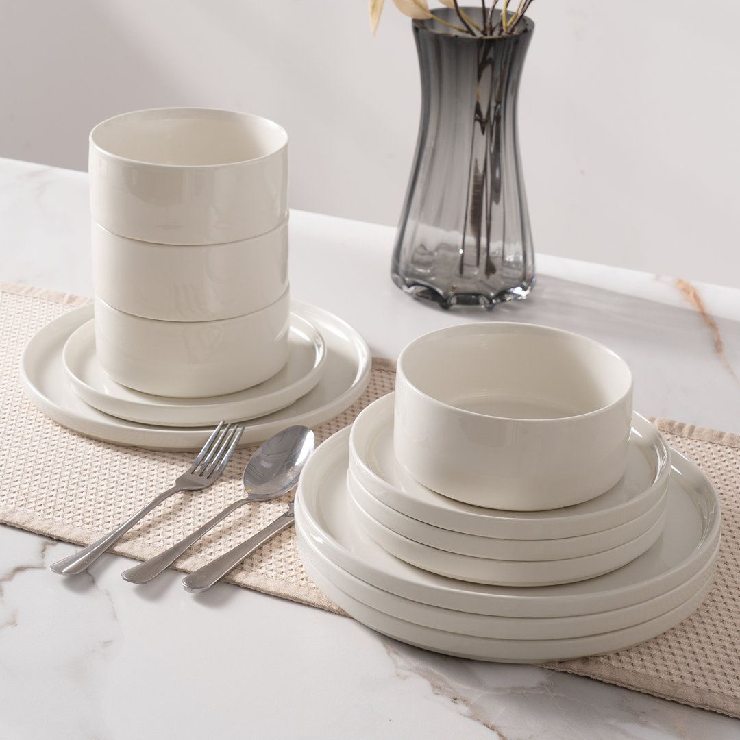 12-Piece Porcelain Dinnerware Set - Service For 4