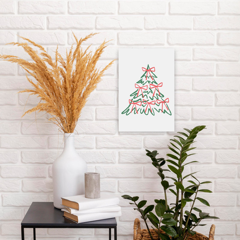 Contemporary Art Classic Elegant Minimalist Christmas Tree Winter Wall Art by Jolly And Dash - Wrapped Canvas Print