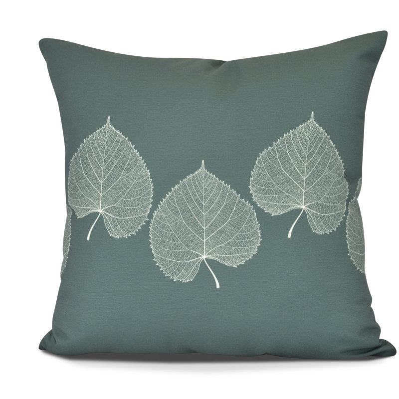 Goals, Gourds, And Gatherings Floral Reversible Throw Pillow, 26" H x 26" W, Green