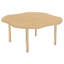 Table d'activité thermofusionnée 48 po x 48 po avec pieds réglables en bois épais - grain d'érable / sable / naturel-130361695-130361693