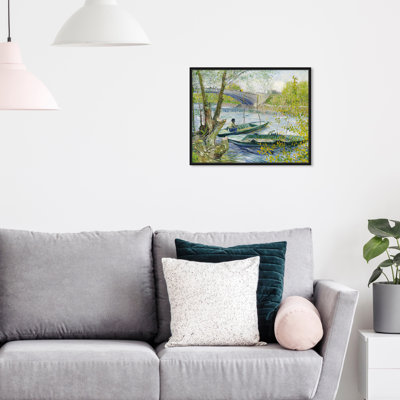 Pêche au printemps par Vincent Van Gogh - peinture sur toile encadrée