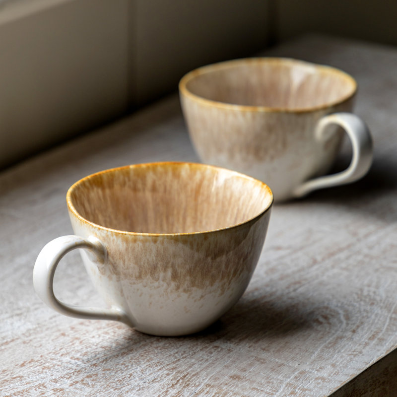 Armas Ceramic Coffee Mugs - Set of 4, Brown