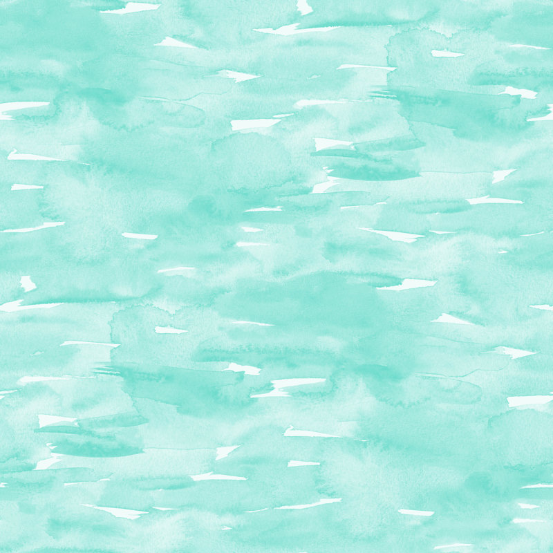 Coastal Polyester Machine Printed Abstract Quilt, Queen + 2 Shams, Turquoise