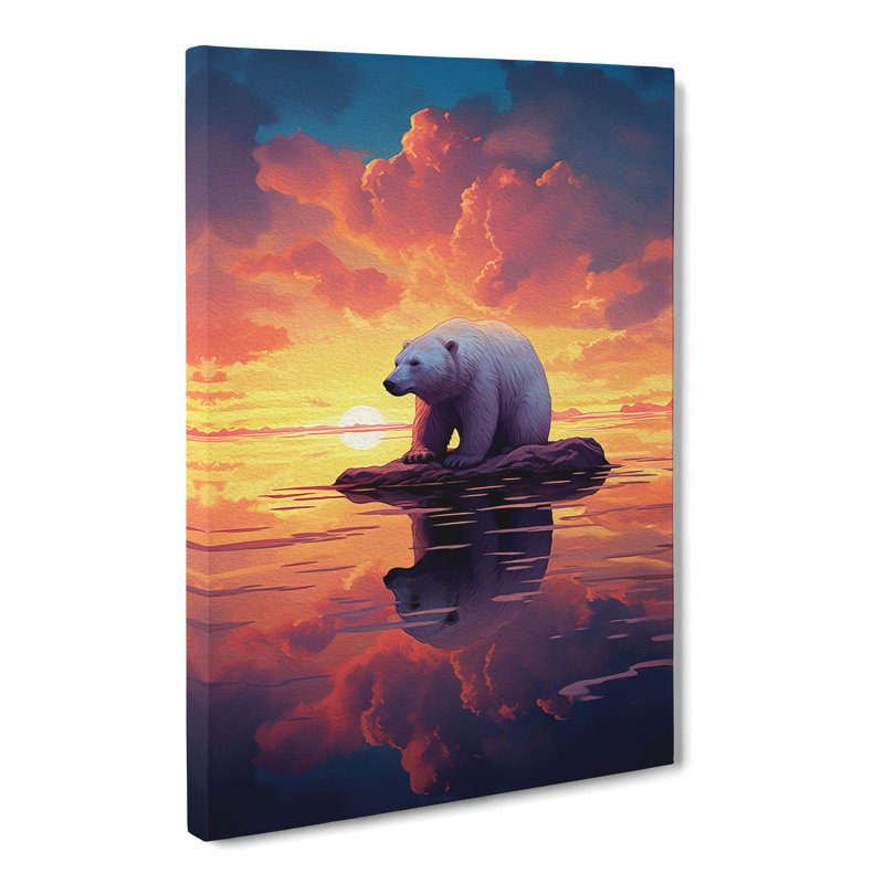 Polar Bear Romanticism No.2 - Wrapped Canvas, 50cm H x 35cm W x 3cm D