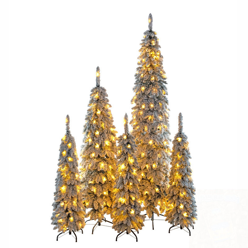 5-Piece Artificial Christmas Tree With Snow Flocking