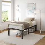 Heavy Duty  Metal Platform Bed Frame With Storage, Box Spring Not Required, Noise Free