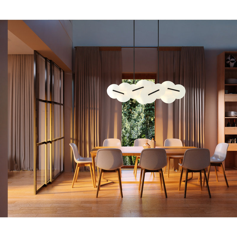 Lustre 2 lumières Nuvola, Noir mat