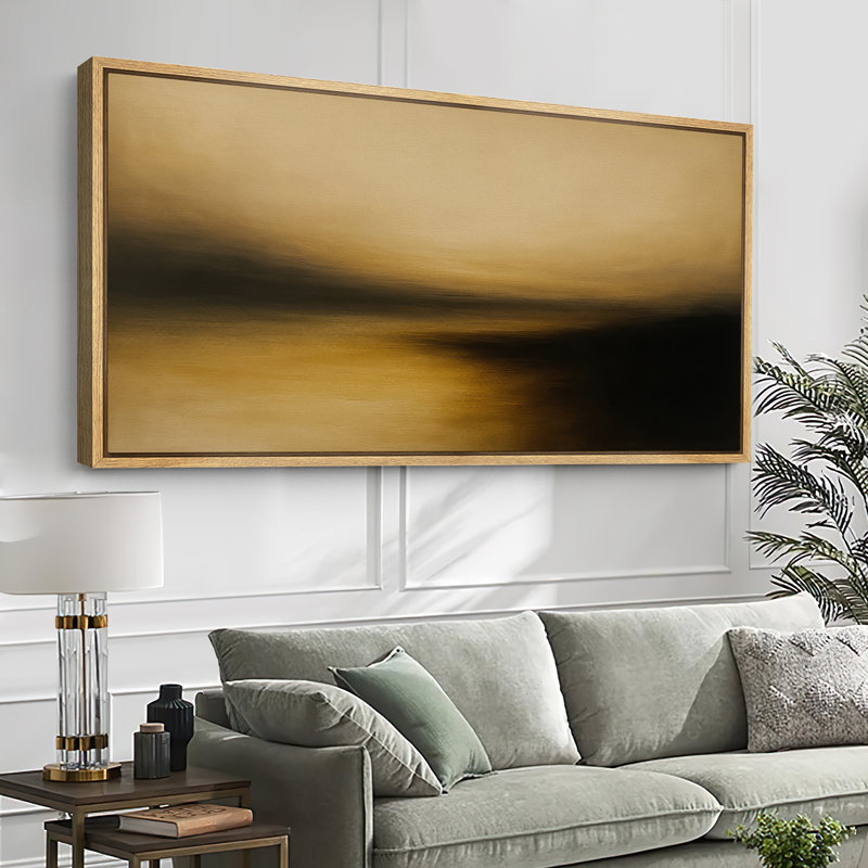 Grande impression sur toile encadrée, impression de paysage abstrait pour la décoration intérieure moderne, Naturel