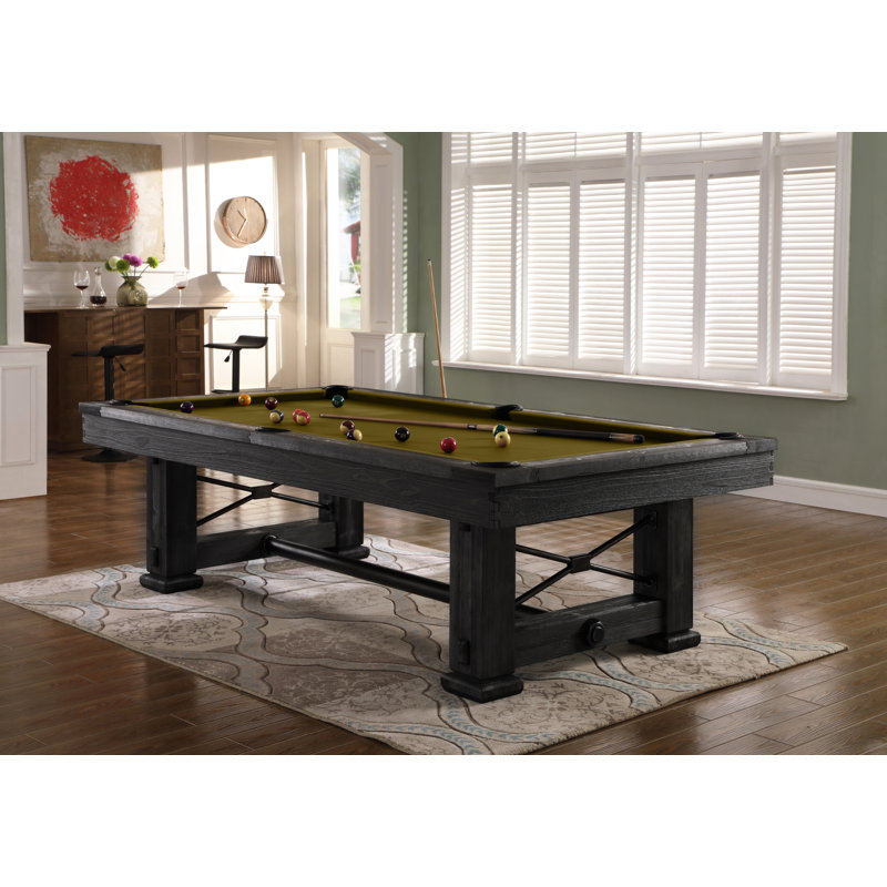 Rio Grande Slate Pool Table with Professional Installation Included, 8' 5", Olive, Weathered Raven