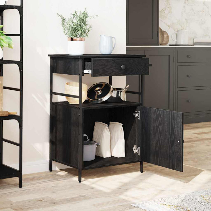 Kitchen Cart, Black Oak