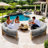 All-Weather Circle 6-Seat Outdoor Sectional Sets with Acacia Table-823455927