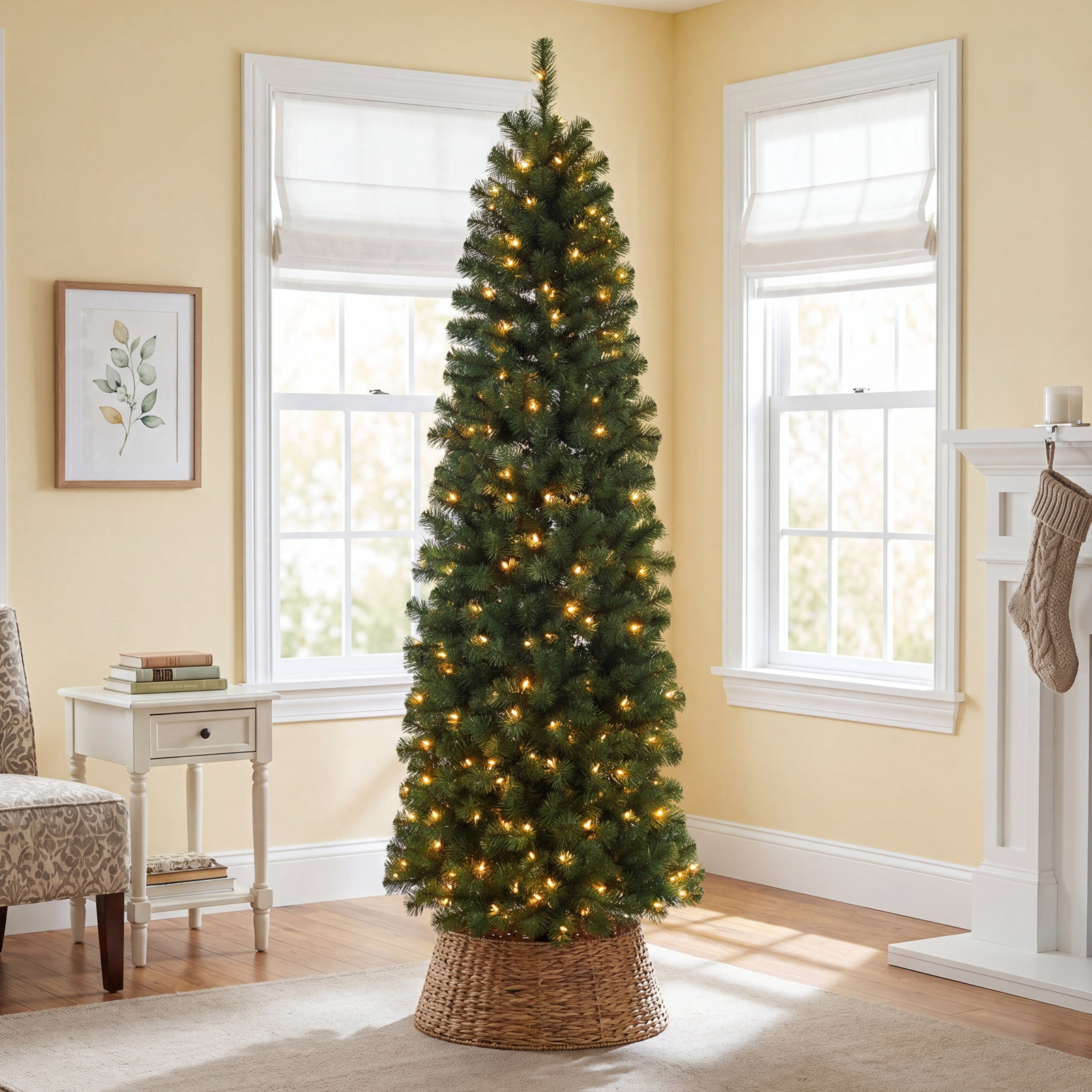 90' Lighted Artificial Fir Christmas Tree