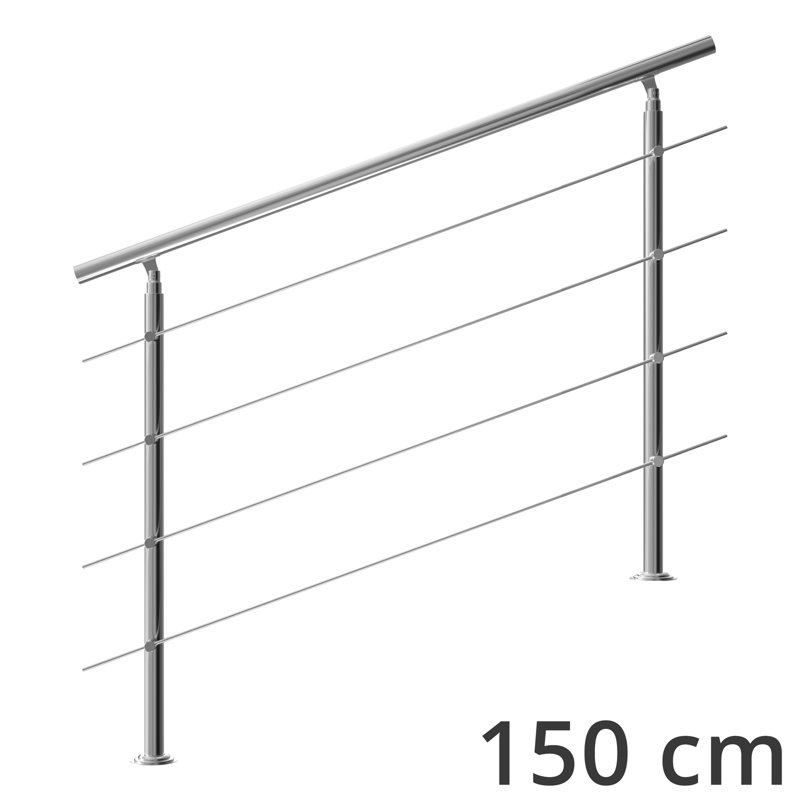 Stair Railing with 4 Struts, 107 cm H x 150 cm W
