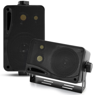 Pyramid 3-Way Indoor Outdoor Speaker System - 3.5 Inch 200W Pair Of Mini Box Ceiling Wall Mount Speakers W/1" Tweeter, 3.25" Woofer, 1.75” Midrange - Home Theater Entertainment, PA System - 2022SX
