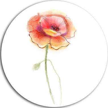 Isolated Red Poppy Flowers On Metal Print