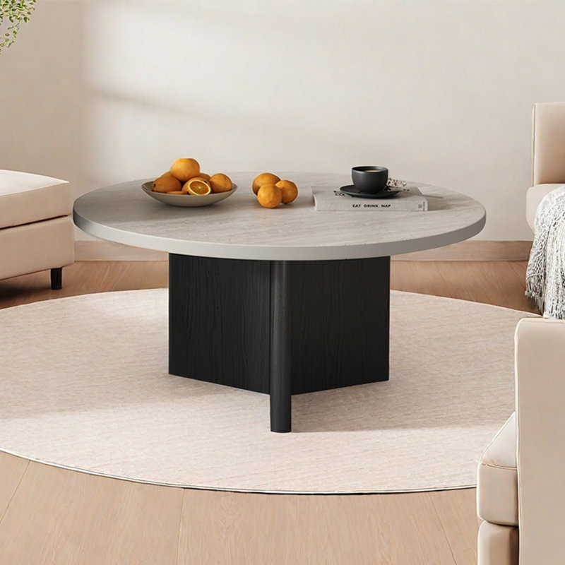 Table basse moderne simple en bois massif, H 15 po x L 31,5 po x l 31,5 po