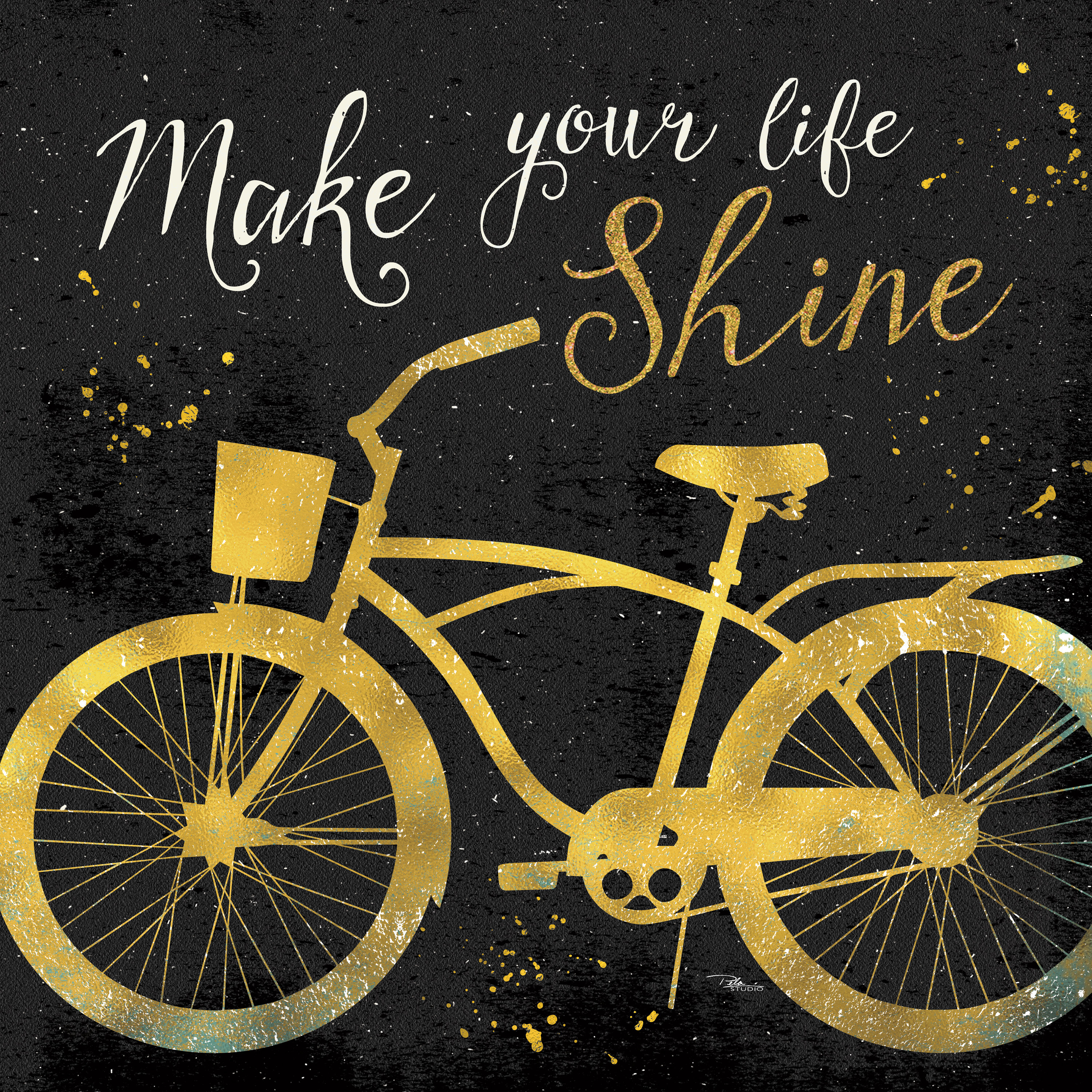 Trinx Golden Ride II Dark by Pela Studio - Wrapped Canvas Textual Art ...