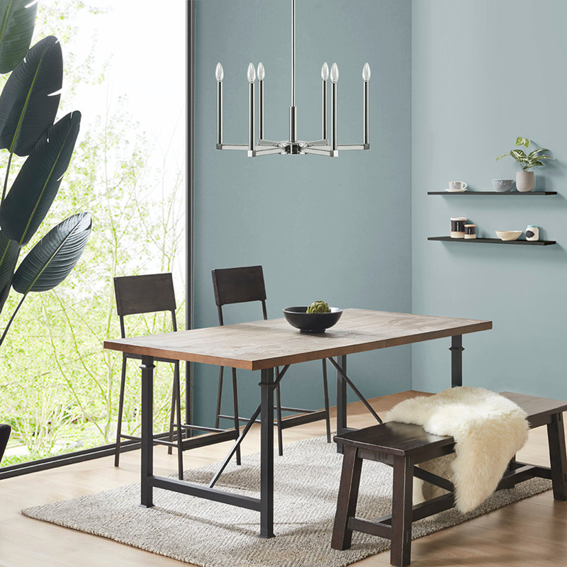 Lustre 6 lumières de style candélabre contemporain