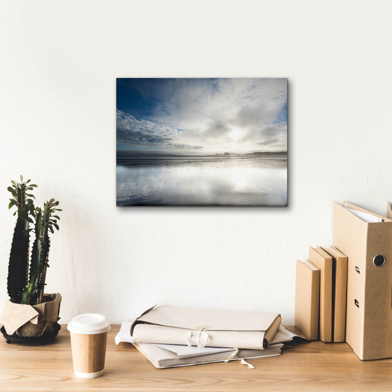 «Long Beach» par Lynda, art mural sur toile blanche, H 12 po x l 16 po x P 0,75 po