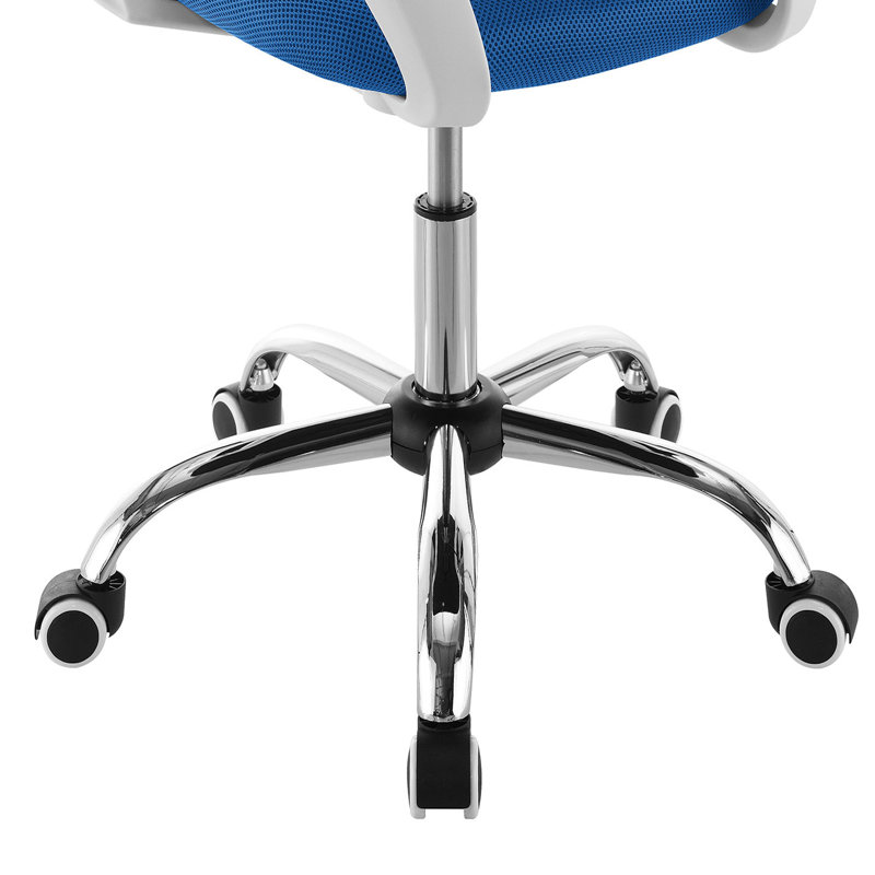Chaise de bureau Byrd, Bleu, Bleu / blanc