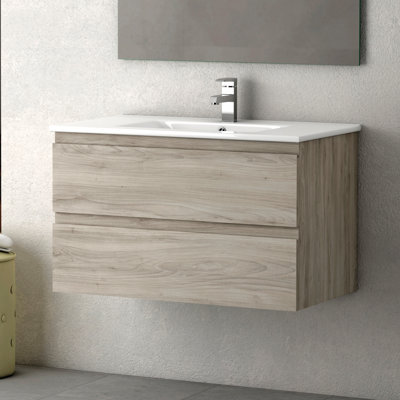 Ensemble de meuble-lavabo mural simple l 31 po Jasso Pasadena