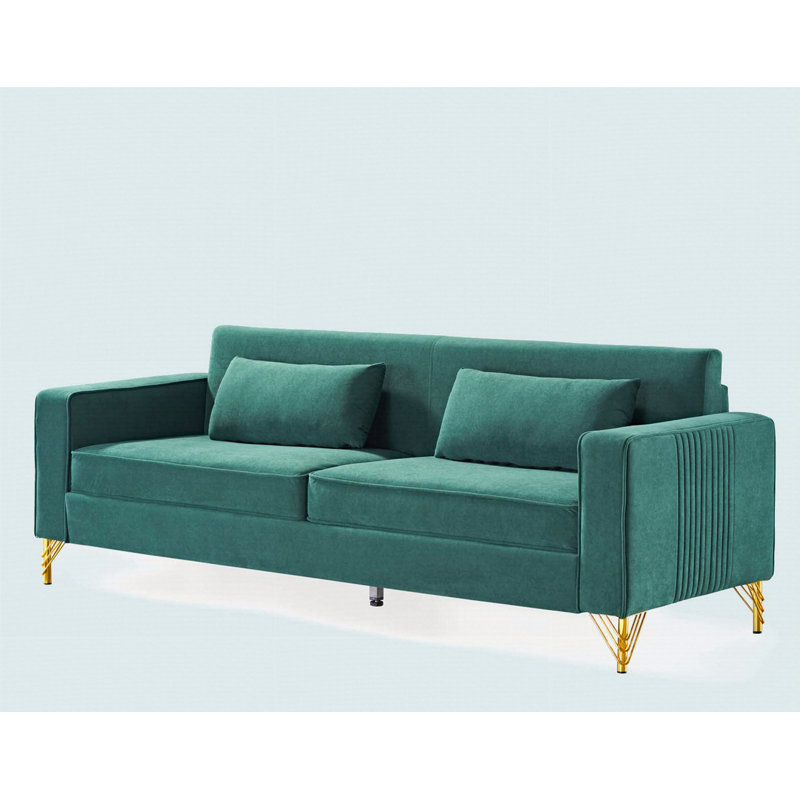 Canapé en velours de 85,8 po Nathally, Velours vert