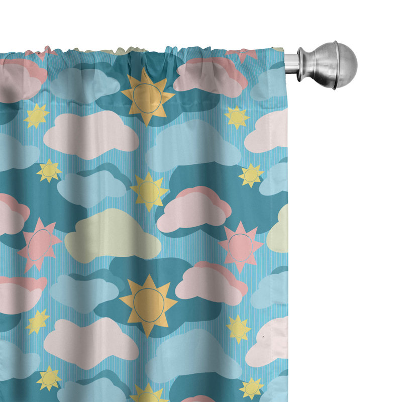Clouds Semi-Sheer Rod Pocket Curtain Panels, 28" x 63"