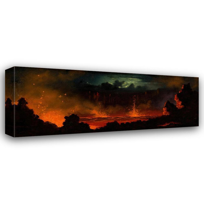«Volcanic Landscape» par Jules Tavernier, reproduction d'art sur toile tendue, H 40 po x l 28 po