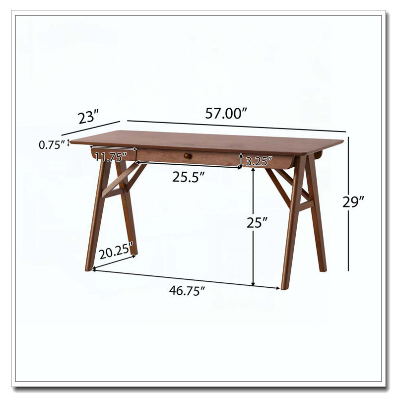 Bureau en bois avec tiroirs