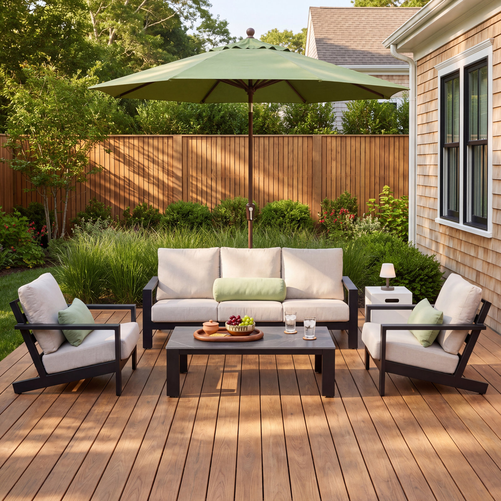 Perci 5-Person Sunbrella® Patio Seating Group, Beige