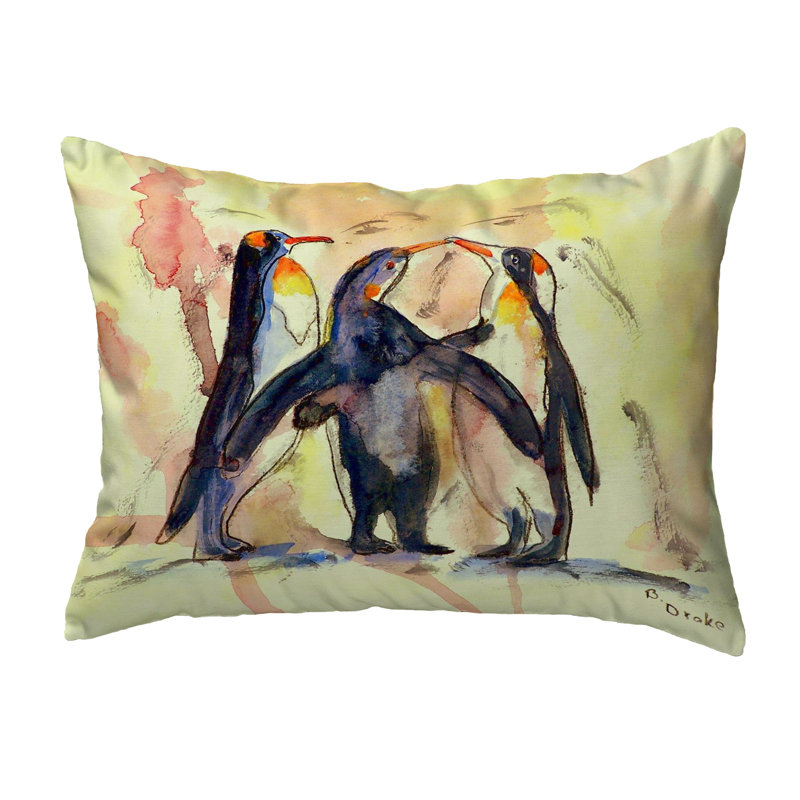  Housse et insert de coussin rectangulaire d'extérieur Penguins, 16 po x 20 po