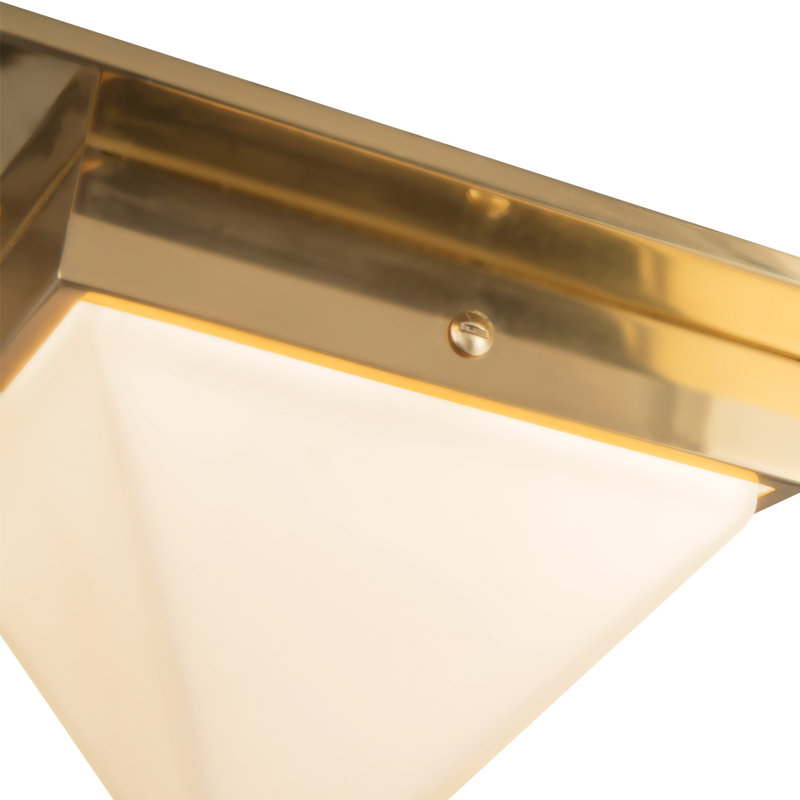Mineral 8-in Brass Flush Mount, Opal Glass, Brass