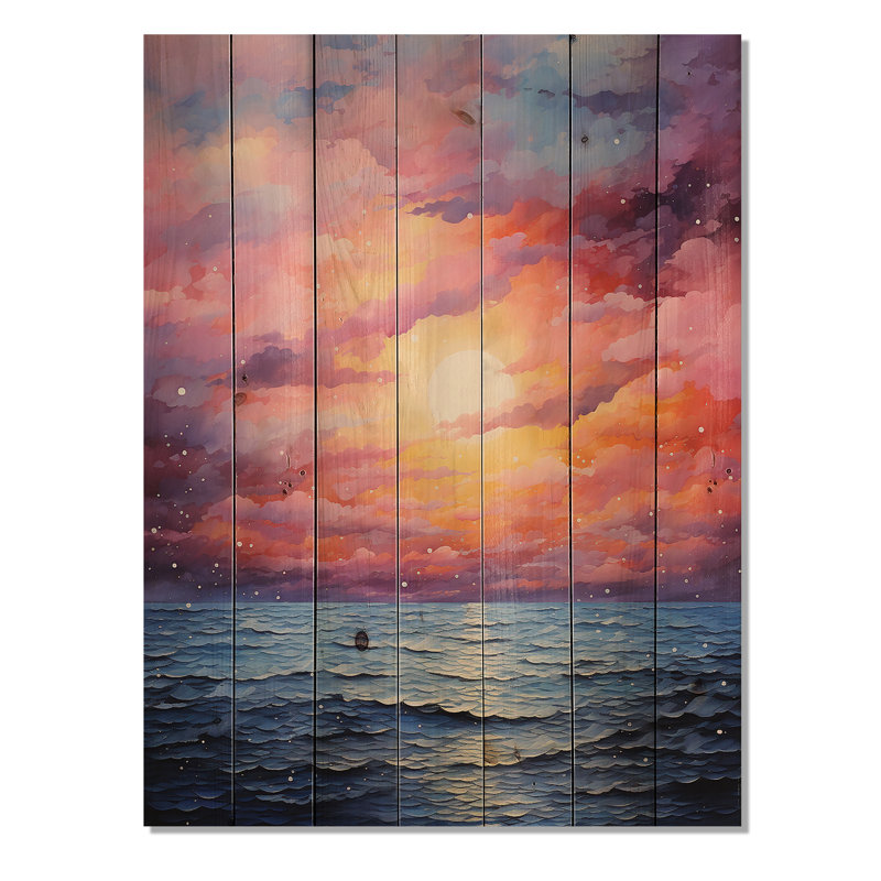 Harmonie de photos colorées du ciel II - impression sans cadre sur bois, H 40 po x l 30 po x P 0,78 po