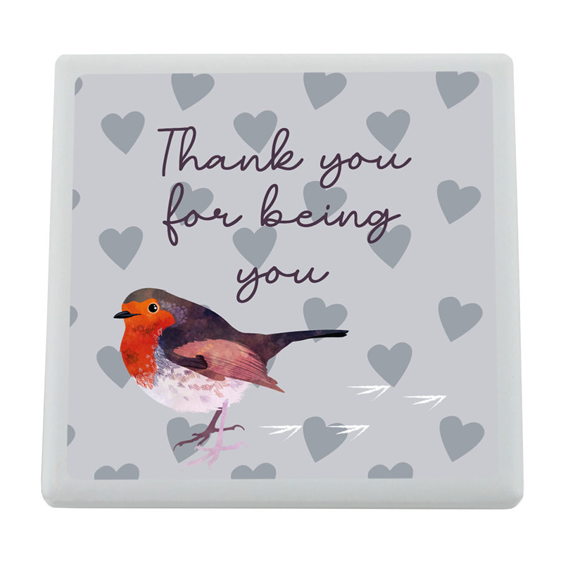 Being You Festive Robin Christmas Ceramic Block Amandia Animals Decorative Slates