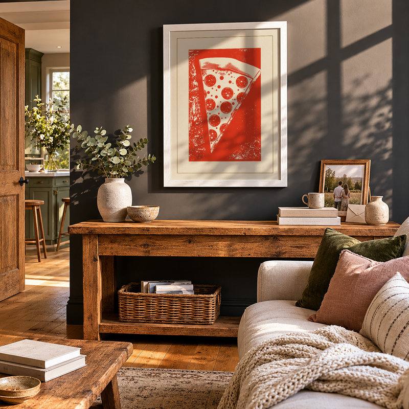 Pizza Pop Modern - Framed Print, A1 - 84.1 x 59.4 cm, White