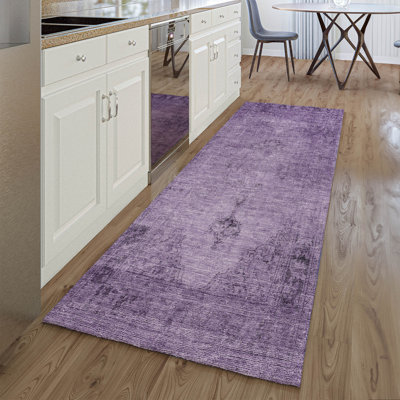 Premium Machine Washable Kiyondrea Purple Rug