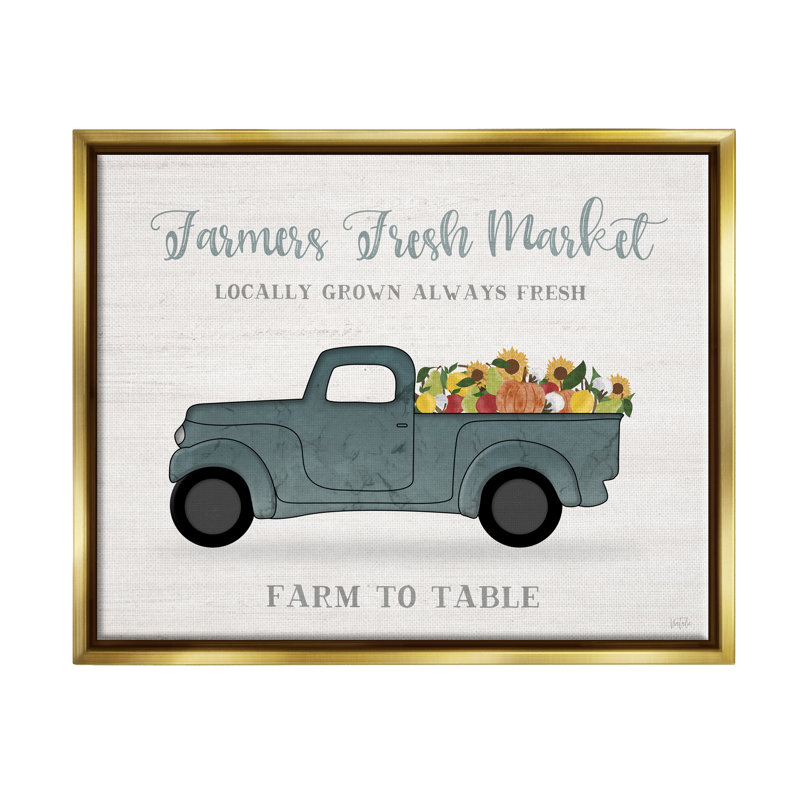 Rustic Gold Framed Farmers Market Produce Wood Wall Art