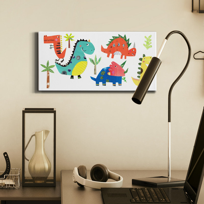 Dino Party - Impression sur toile tendue, H 16 po x l 8 po x P 1 po