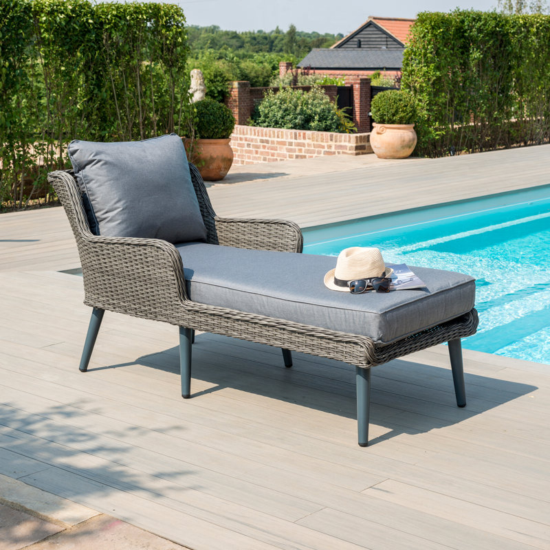 Blaize Rattan Sunlounger - Grey