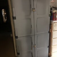 Rubbermaid 7083 Plastic Storage Cabinet Full Double Door 36W x 18D x 72H