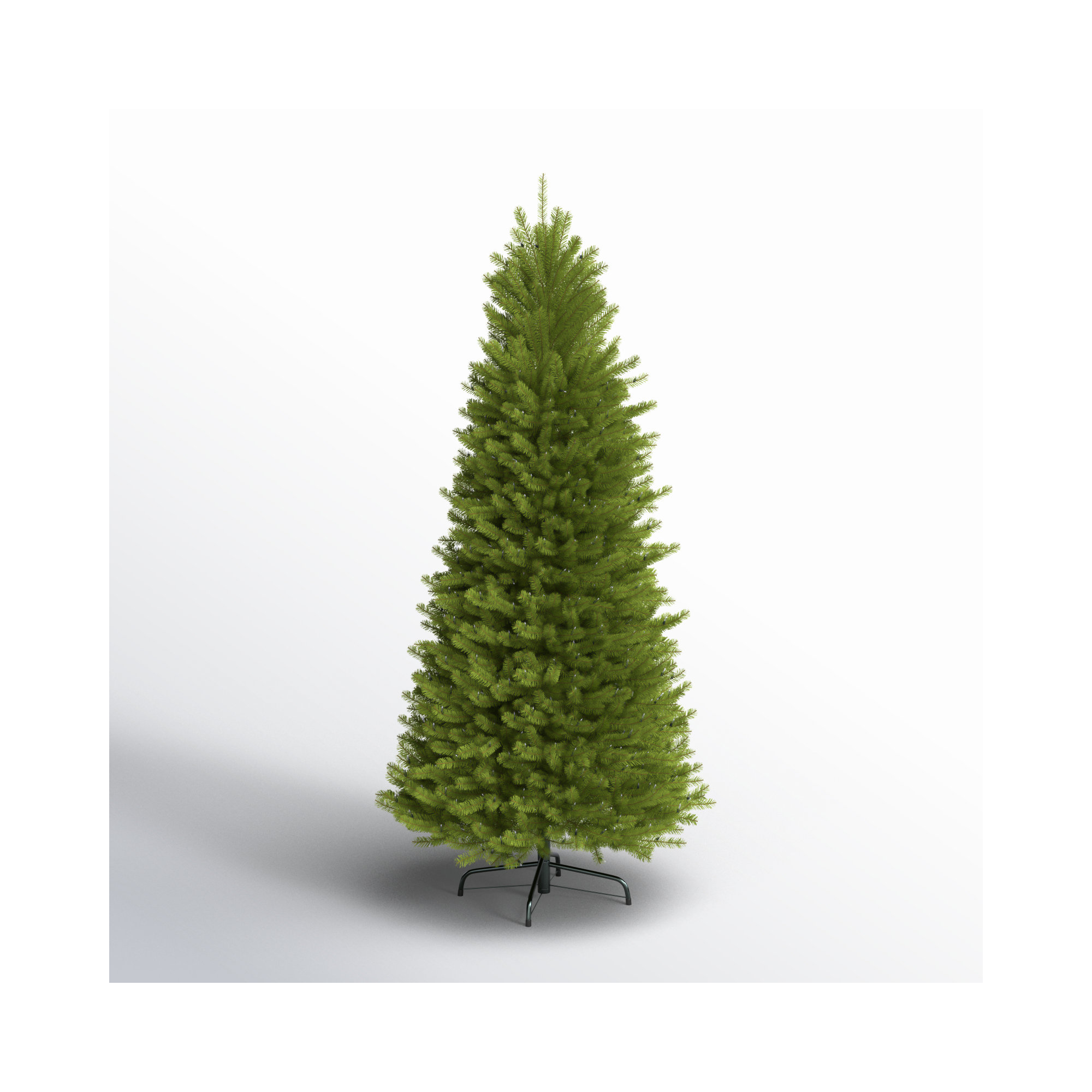 Slender Green Realistic Artificial Fir Christmas Tree, 6.5' H