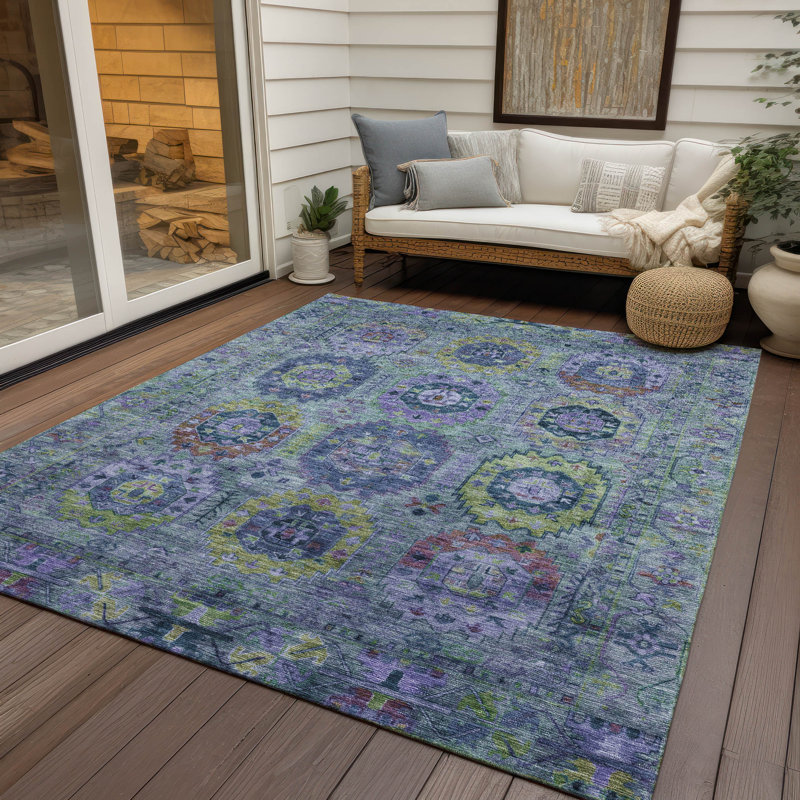Machine Washable Indoor/Outdoor Bernadette ACN2228 Panel Rug, Rectangle 5' x 7'6"