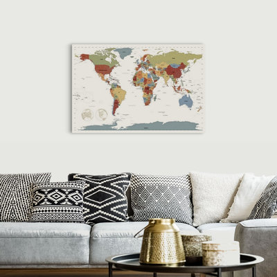 'World Map' Graphic Art Print by Michael Tompsett
