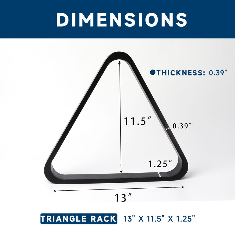 Porte-boules de billard style triangles en bois à 8 boules Style, Noir