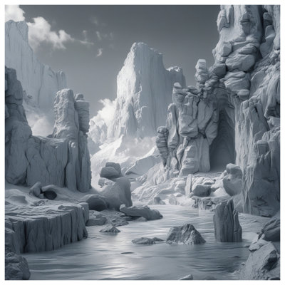 Couvre-lit matelassé Frozen Mountain Landscape