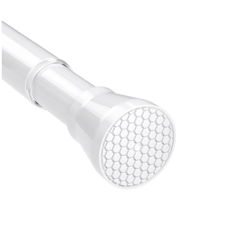 Shower Curtain Rail Extendable Curtain Poles 70-130 Cm Tension Rods ,No Drilling Spring Rod, White