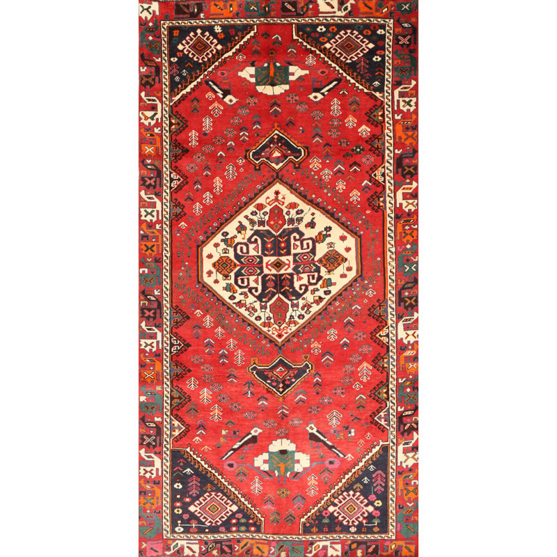 Tapis traditionnel rouge / beige Silenus, Rectangle 6 pi x 9 pi